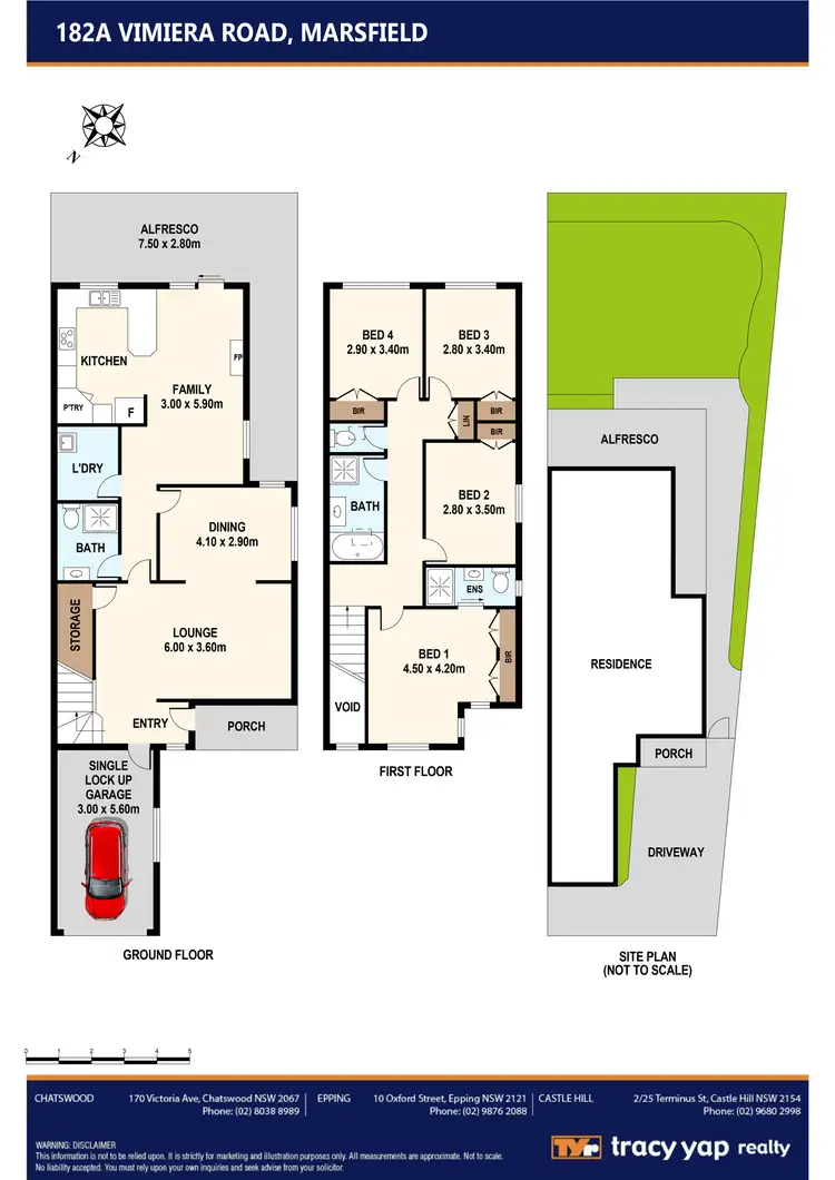 Floorplan of Homely semi-detached listing, 182A Vimiera Road, Marsfield NSW 2122