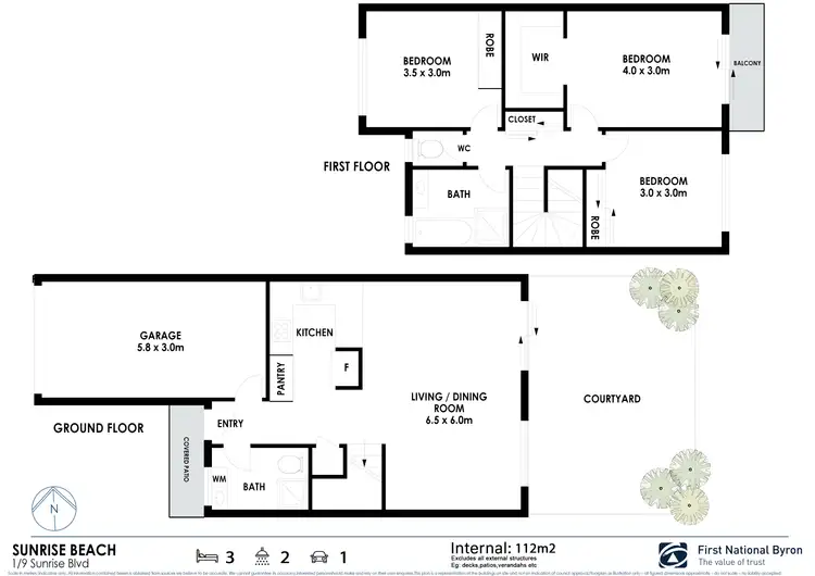 Floorplan of Homely unit listing, 1/9 Sunrise Boulevard, Byron Bay NSW 2481