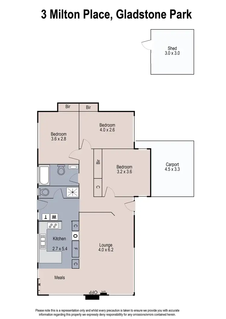 Floorplan of Homely house listing, 3 Milton Place, Gladstone Park VIC 3043