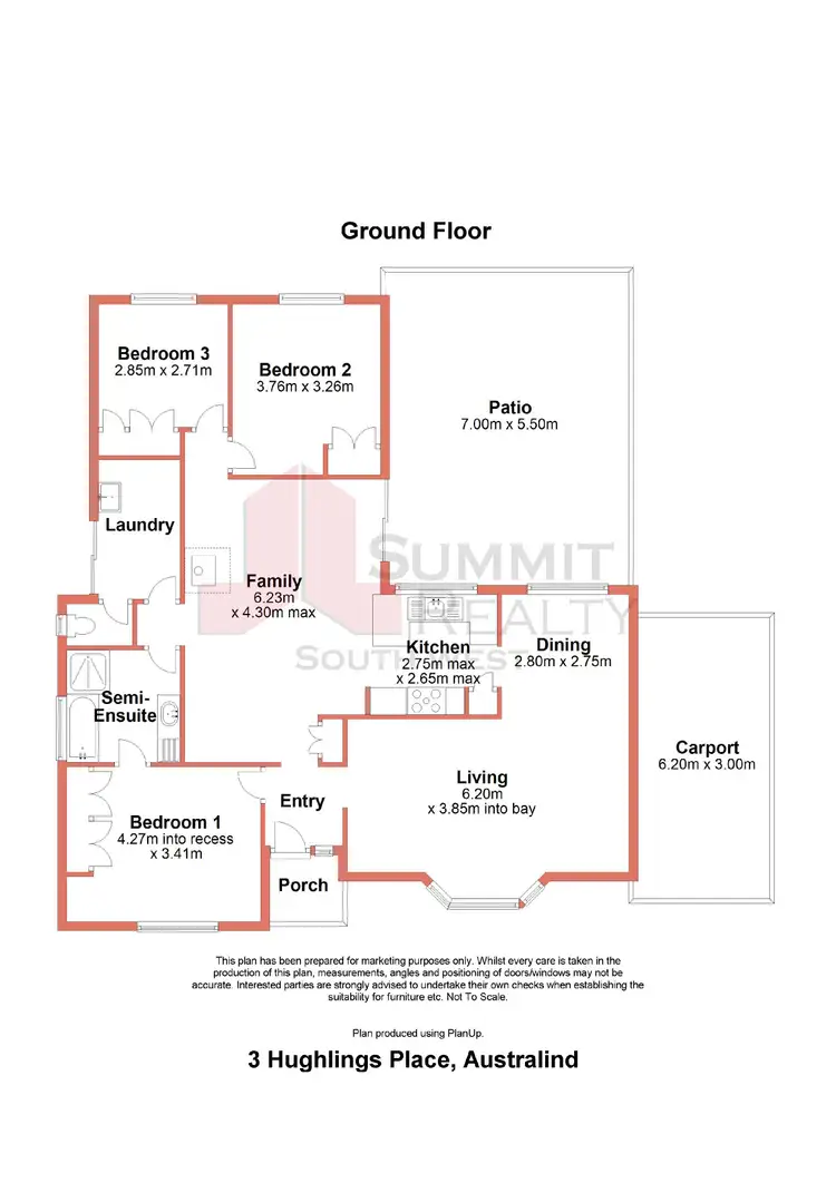 Floorplan of Homely house listing, 3 Hughlings Place, Australind WA 6233