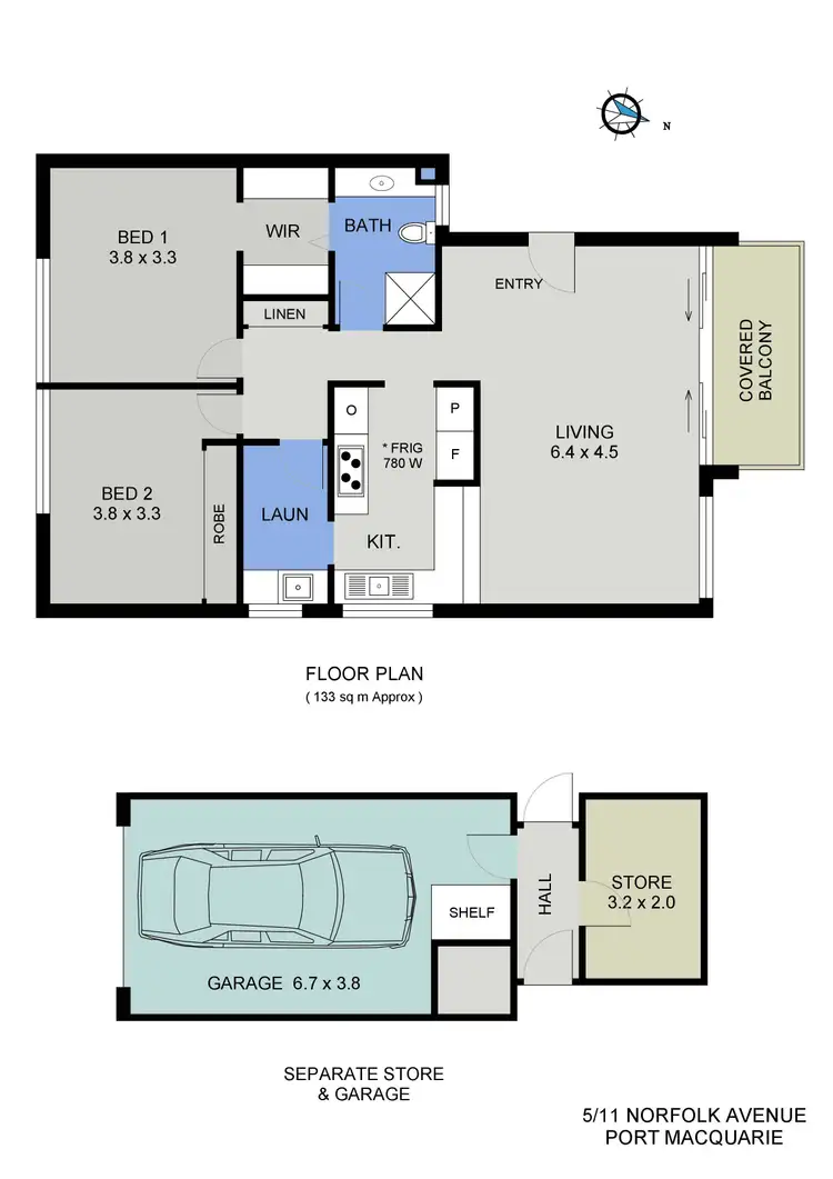 Floorplan of Homely unit listing, 5/11 Norfolk Avenue, Port Macquarie NSW 2444