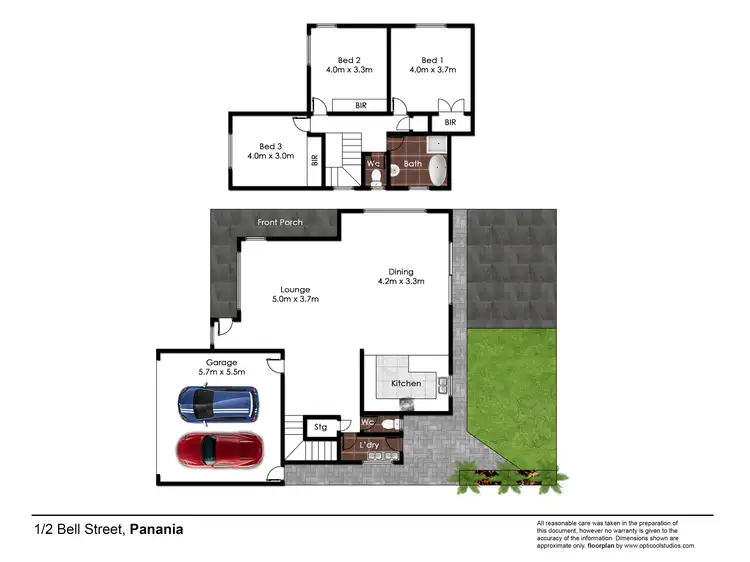 Floorplan of Homely townhouse listing, 1/2 Bell Street, Panania NSW 2213