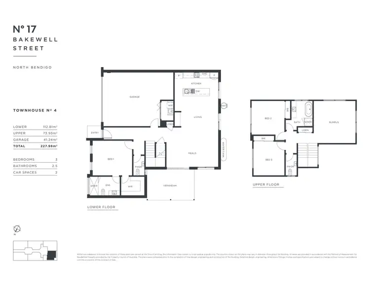 Floorplan of Homely townhouse listing, 4/17 Bakewell Street, North Bendigo VIC 3550