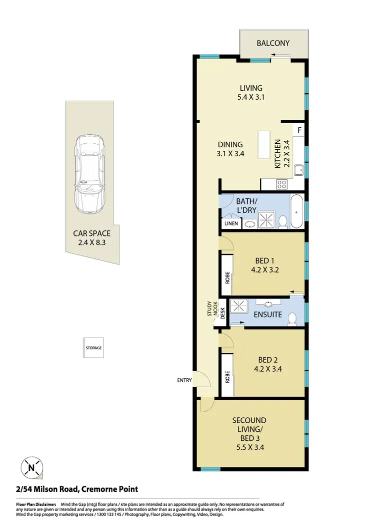 Floorplan of Homely apartment listing, 2/54 Milson Road, Cremorne Point NSW 2090