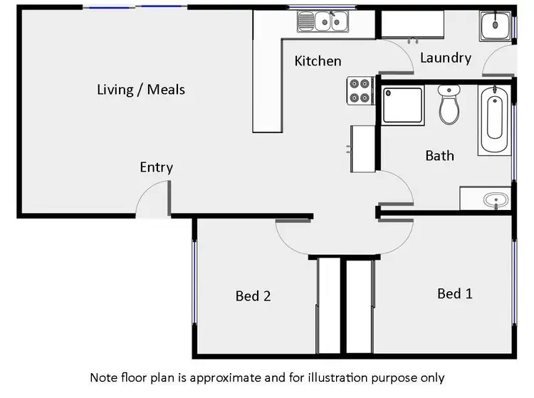 Floorplan of Homely unit listing, 4/444 Eleventh Street, Mildura VIC 3500