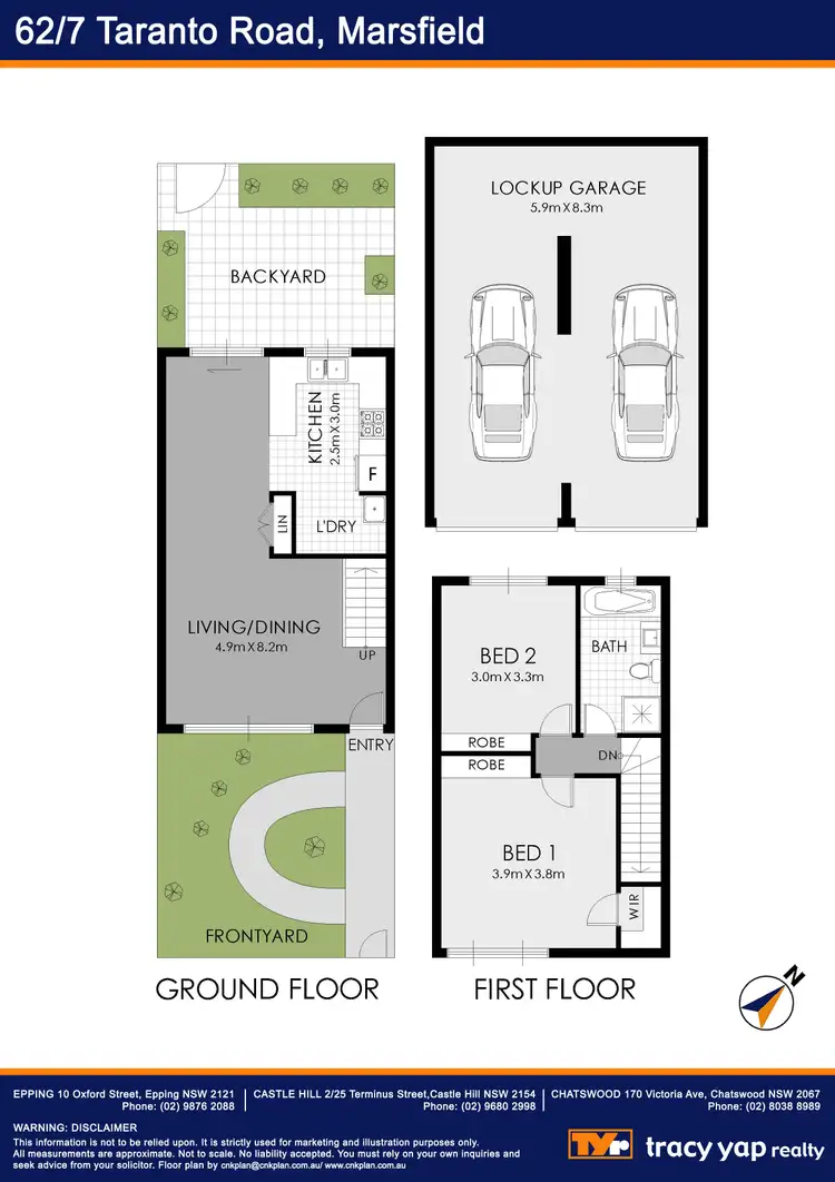 Floorplan of Homely townhouse listing, 62/7-15 Taranto Road, Marsfield NSW 2122