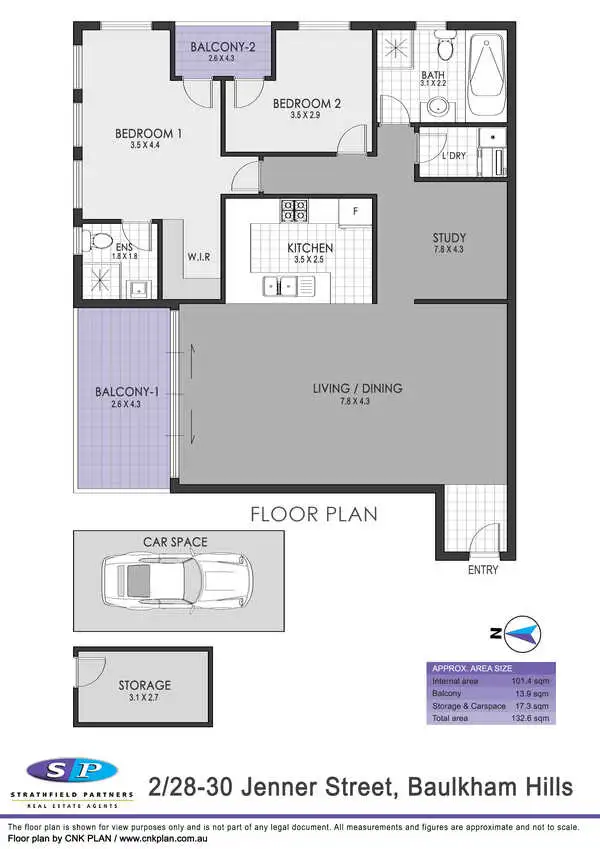 Floorplan of Homely apartment listing, 2/28-30 Jenner Street, Baulkham Hills NSW 2153