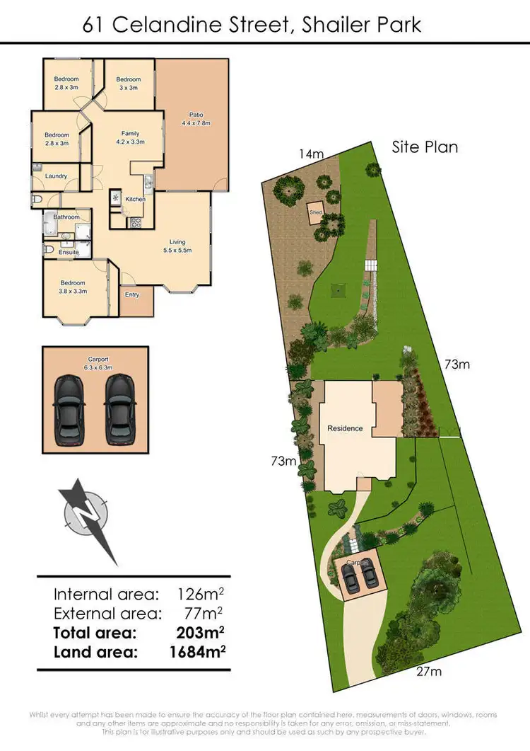 Floorplan of Homely house listing, 61 Celandine Street, Shailer Park QLD 4128