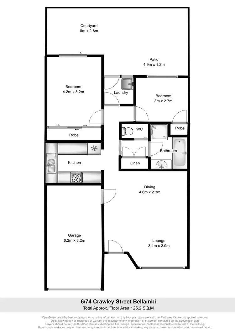 Floorplan of Homely villa listing, 6/74 Cawley Street, Bellambi NSW 2518