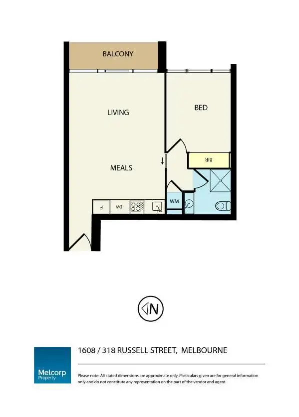 Floorplan of Homely apartment listing, 1608/318 Russell Street, Melbourne VIC 3000