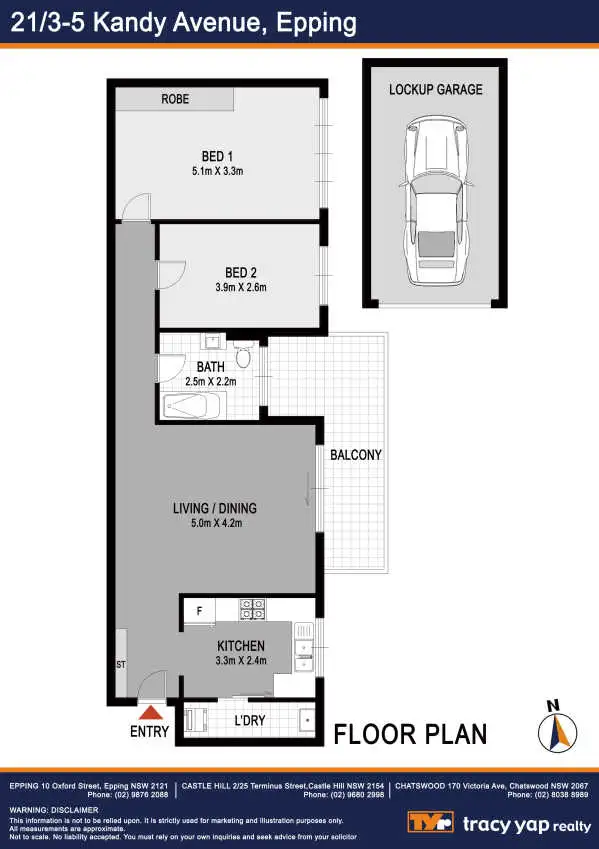 Floorplan of Homely unit listing, 21/3-5 Kandy Avenue, Epping NSW 2121