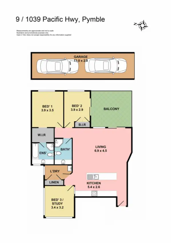 Floorplan of Homely unit listing, 9/1039 Pacific Highway, Pymble NSW 2073