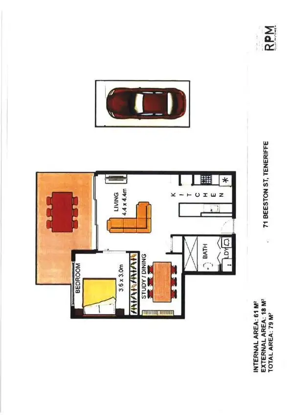 Floorplan of Homely apartment listing, 206/71 Beeston Street, Teneriffe QLD 4005
