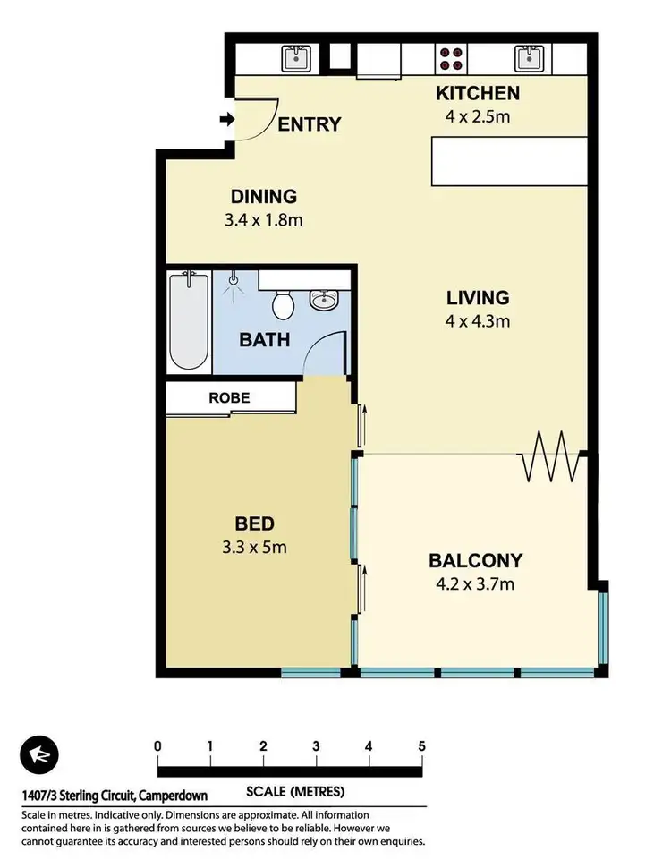 Floorplan of Homely apartment listing, 1407/3 Sterling Circuit, Camperdown NSW 2050