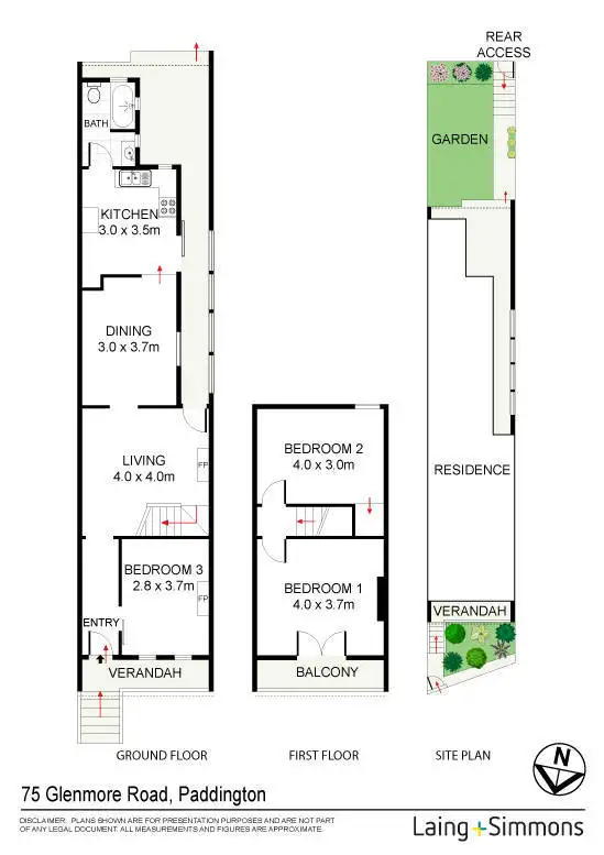 Floorplan of Homely terrace listing, 75 Glenmore Road, Paddington NSW 2021