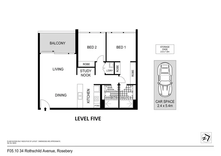 Floorplan of Homely apartment listing, F510/34 Rothschild Avenue, Rosebery NSW 2018