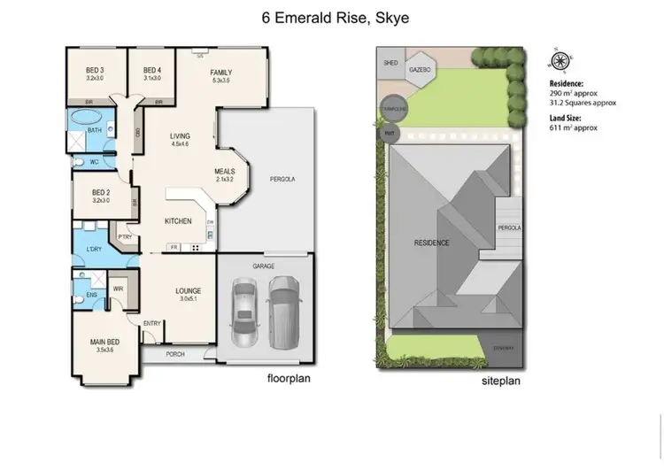 Floorplan of Homely house listing, 6 Emerald Rise, Skye VIC 3977