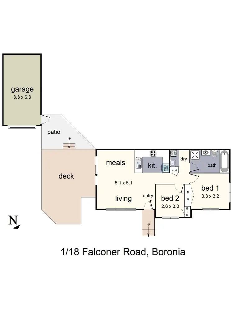 Floorplan of Homely unit listing, 1/18 Falconer Road, Boronia VIC 3155
