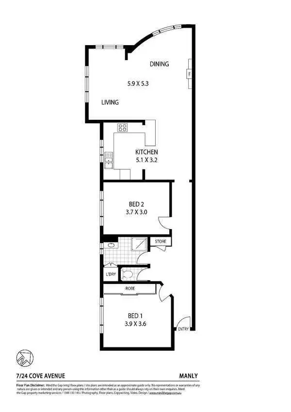Floorplan of Homely apartment listing, 7/24 Cove Avenue, Manly NSW 2095