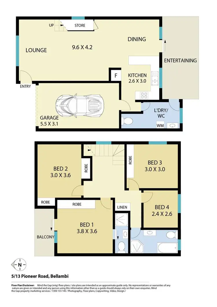Floorplan of Homely townhouse listing, 5/13 Pioneer Road, Bellambi NSW 2518