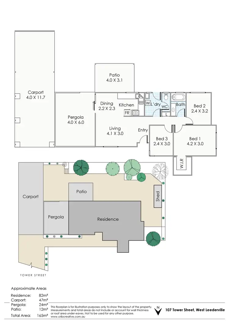 Floorplan of Homely semi-detached listing, 107 Tower Street, West Leederville WA 6007