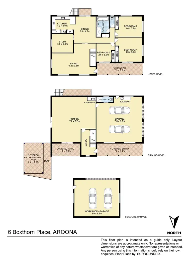Floorplan of Homely house listing, 6 Boxthorne Place, Aroona QLD 4551