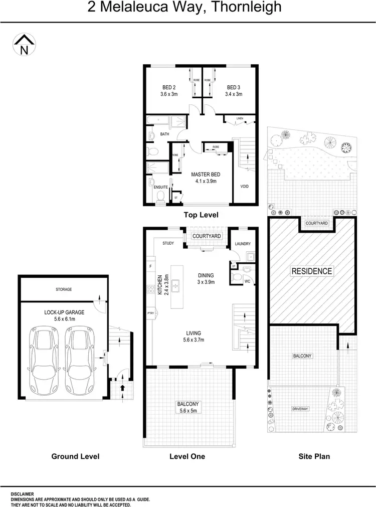 Floorplan of Homely townhouse listing, 2 Melaleuca Way, Thornleigh NSW 2120