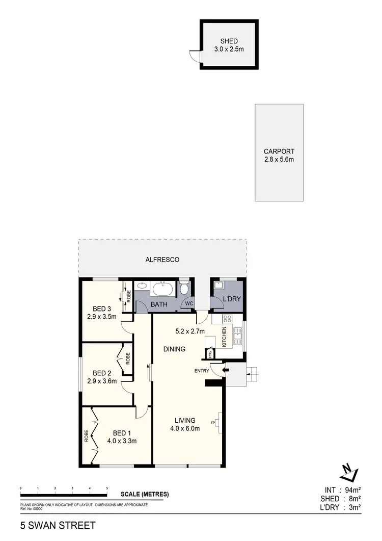 Floorplan of Homely house listing, 5 Swan Street, North Bendigo VIC 3550