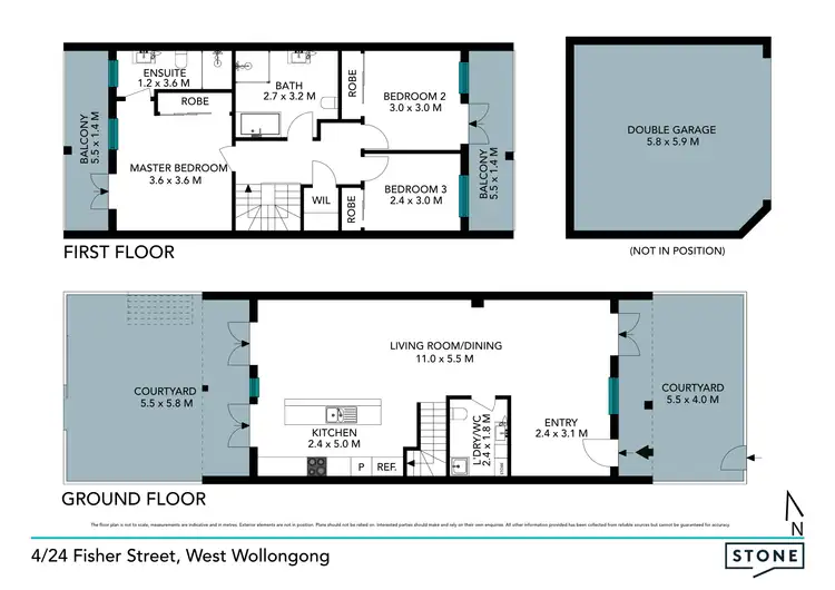 Floorplan of Homely townhouse listing, 4/24 Fisher Street, Wollongong NSW 2500