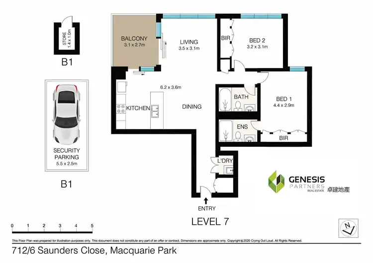 Floorplan of Homely apartment listing, 712/6 Saunders Close, Macquarie Park NSW 2113