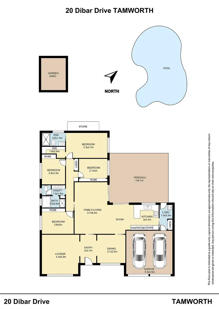 Floorplan of Homely house listing, 20 Dibar Drive, Tamworth NSW 2340