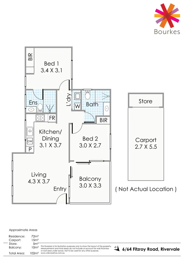 Floorplan of Homely apartment listing, 6/64 Fitzroy Road, Rivervale WA 6103