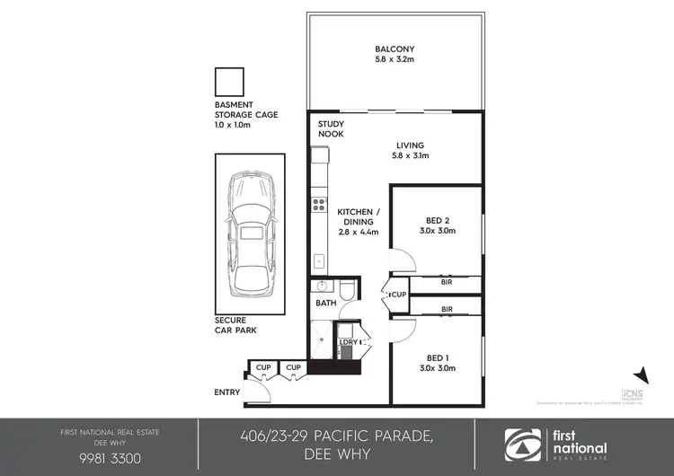 Floorplan of Homely apartment listing, 406/23-29 Pacific Parade, Dee Why NSW 2099