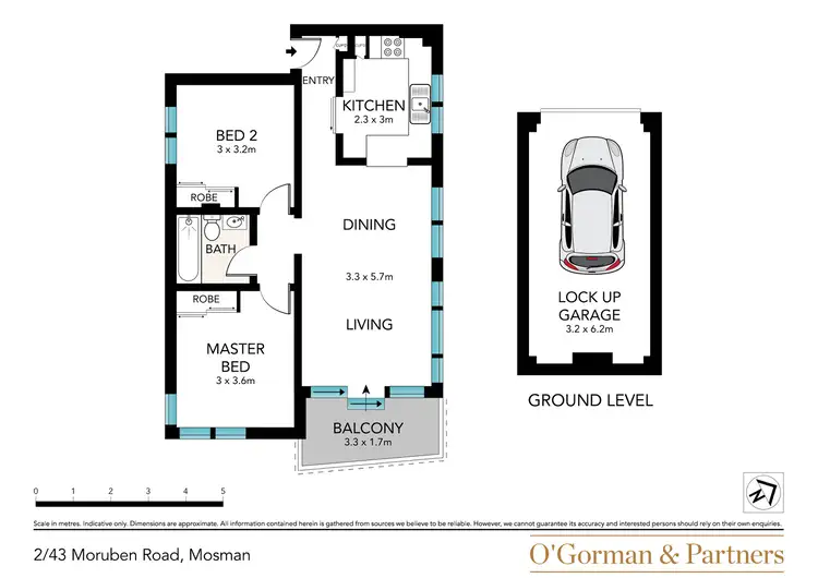 Floorplan of Homely apartment listing, 2/43 Moruben Road, Mosman NSW 2088