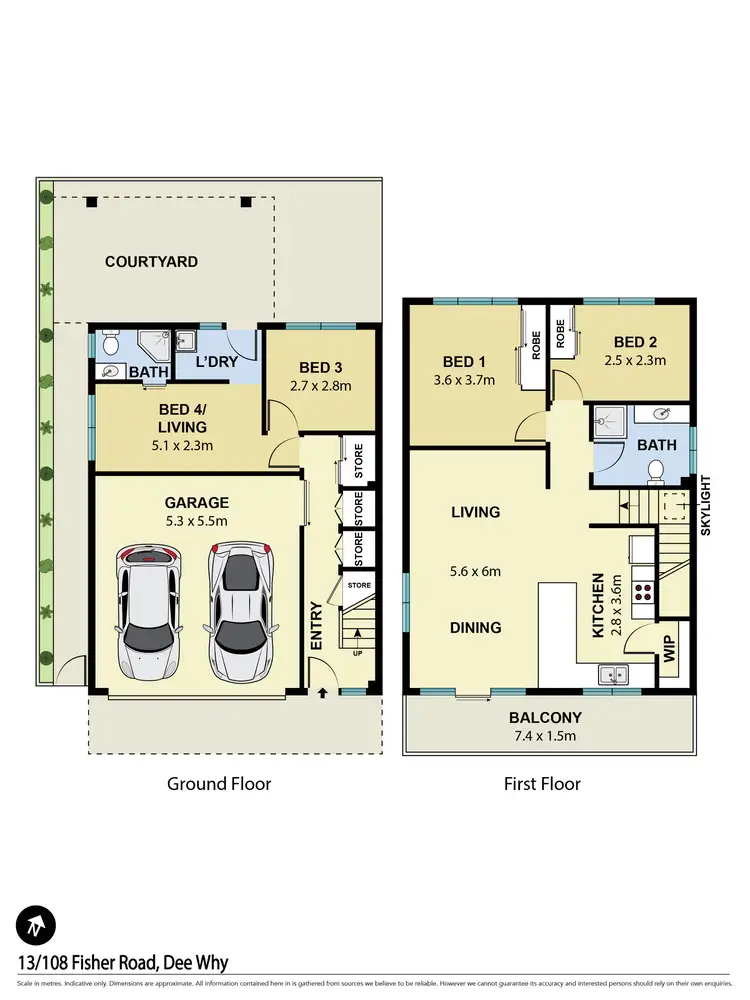 Floorplan of Homely townhouse listing, 13/108 Fisher Road, Dee Why NSW 2099