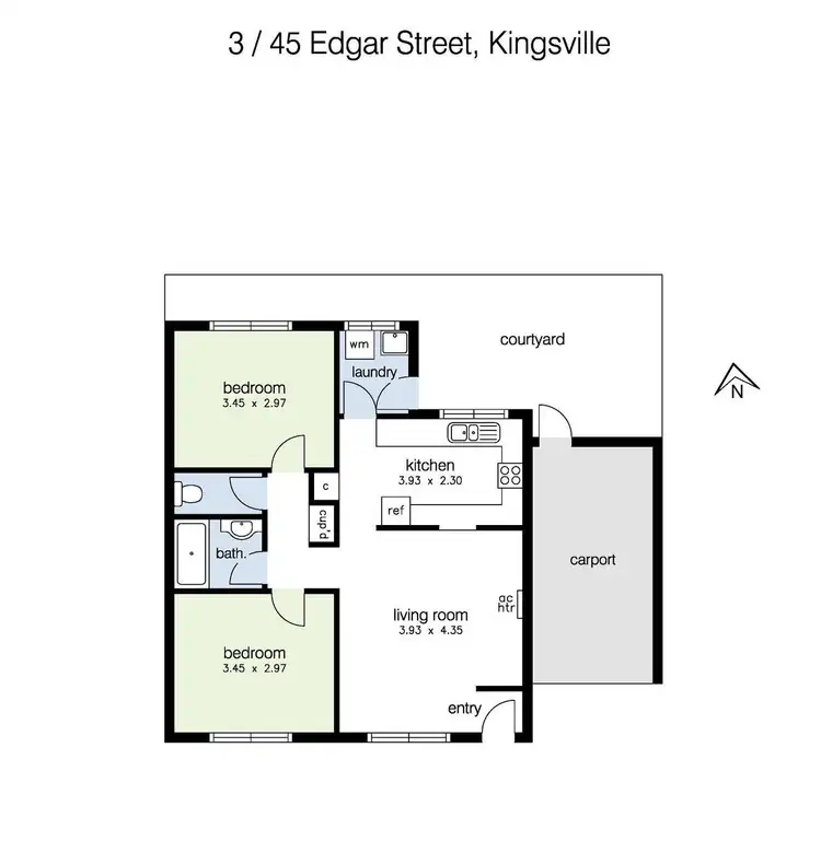 Floorplan of Homely villa listing, 3/45 Edgar Street, Kingsville VIC 3012