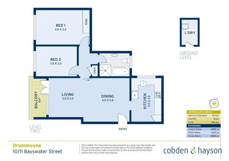 Floorplan of Homely apartment listing, 10/11 Bayswater Street, Drummoyne NSW 2047