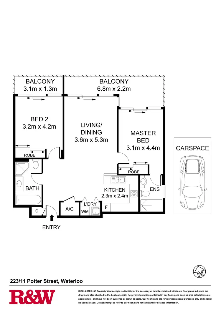 Floorplan of Homely apartment listing, 223/11 Potter Street, Waterloo NSW 2017