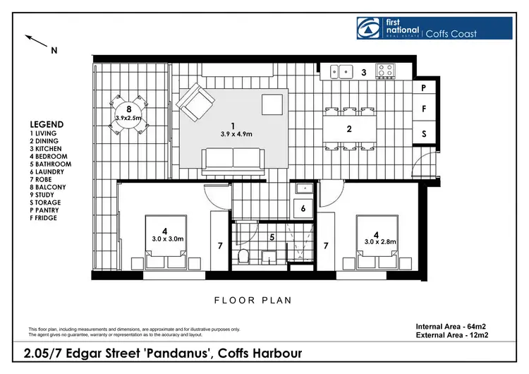 Floorplan of Homely apartment listing, 2.05/7 Edgar Street, Coffs Harbour NSW 2450