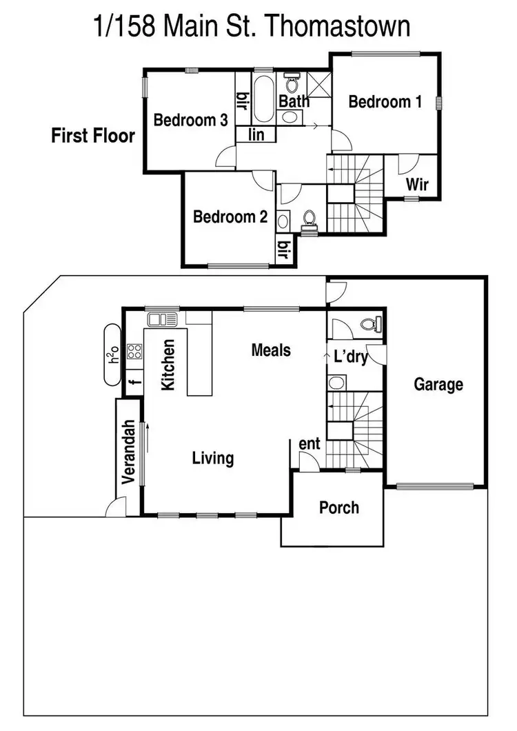 Floorplan of Homely townhouse listing, 1/158 Main Street, Thomastown VIC 3074