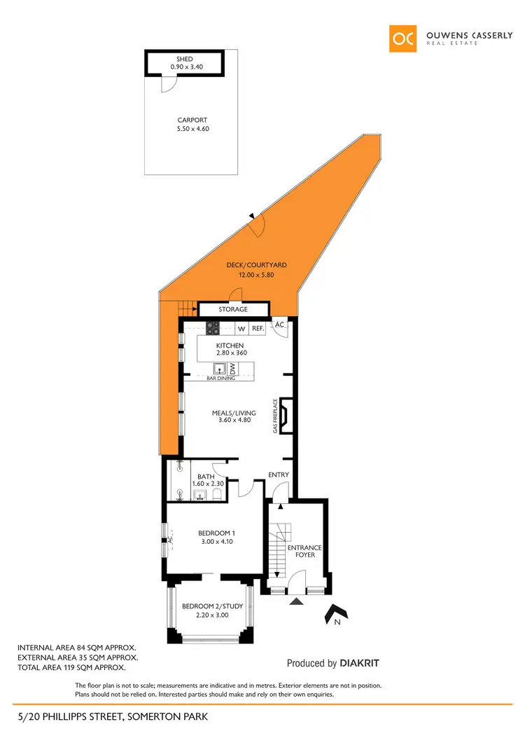 Floorplan of Homely unit listing, 5/20 Phillipps Street, Somerton Park SA 5044