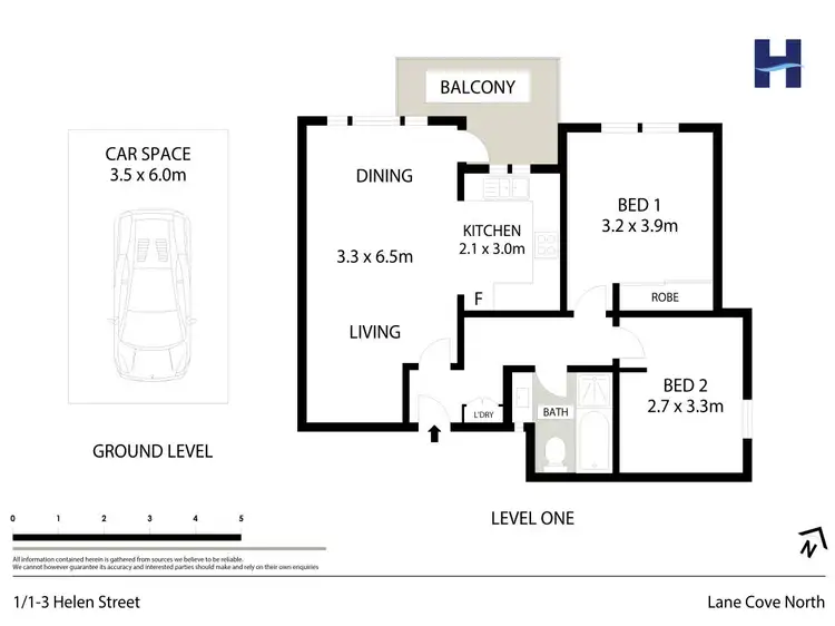 Floorplan of Homely apartment listing, 1/1-3 Helen Street, Lane Cove North NSW 2066
