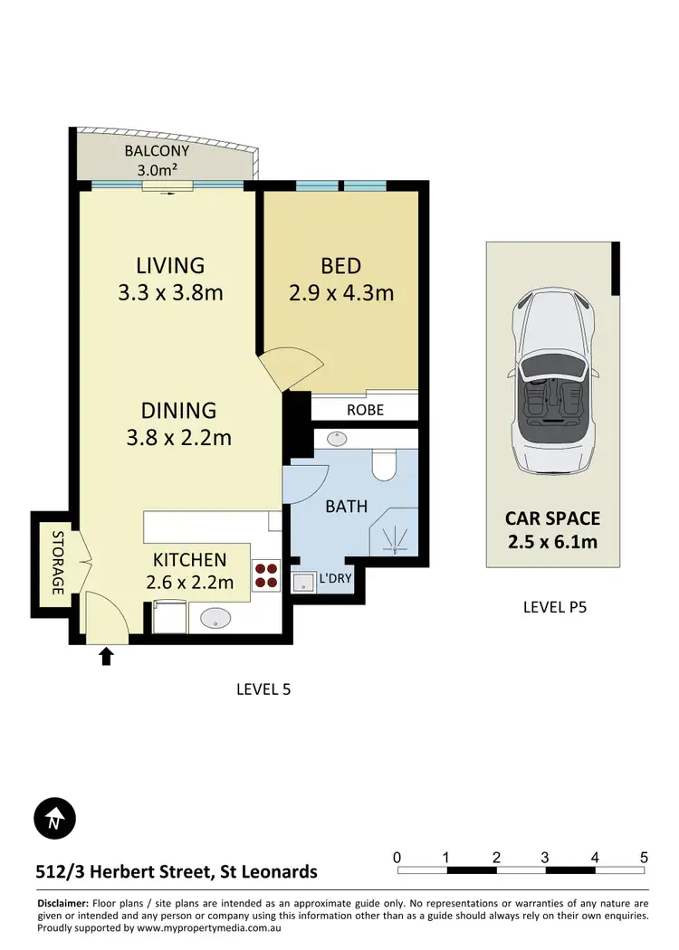 Floorplan of Homely apartment listing, 512/3 Herbert Street, St Leonards NSW 2065