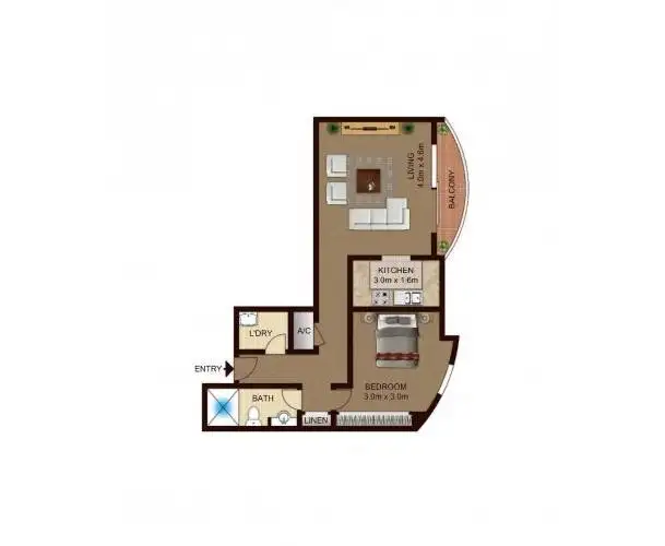 Floorplan of Homely apartment listing, 1206/28 Harbour Street, Sydney NSW 2000
