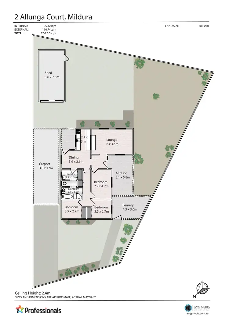 Floorplan of Homely house listing, 2 Allunga Court, Mildura VIC 3500