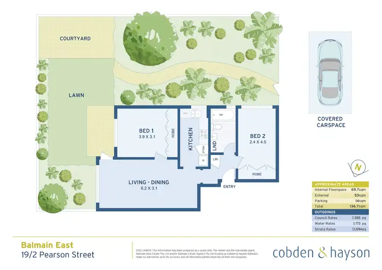 Floorplan of Homely apartment listing, 19/2 Pearson Street, Balmain East NSW 2041