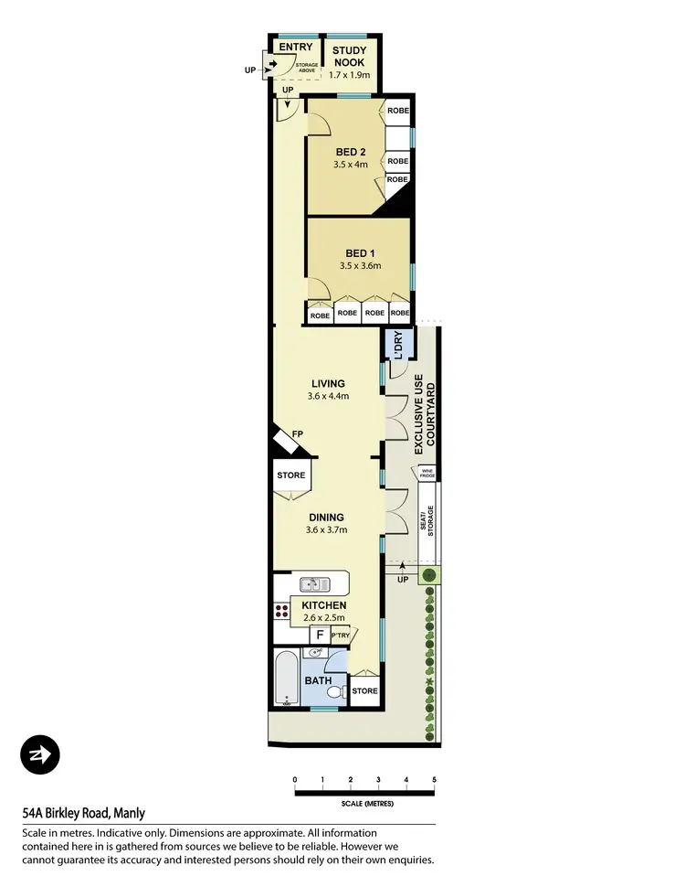 Floorplan of Homely semi-detached listing, 54A Birkley Road, Manly NSW 2095