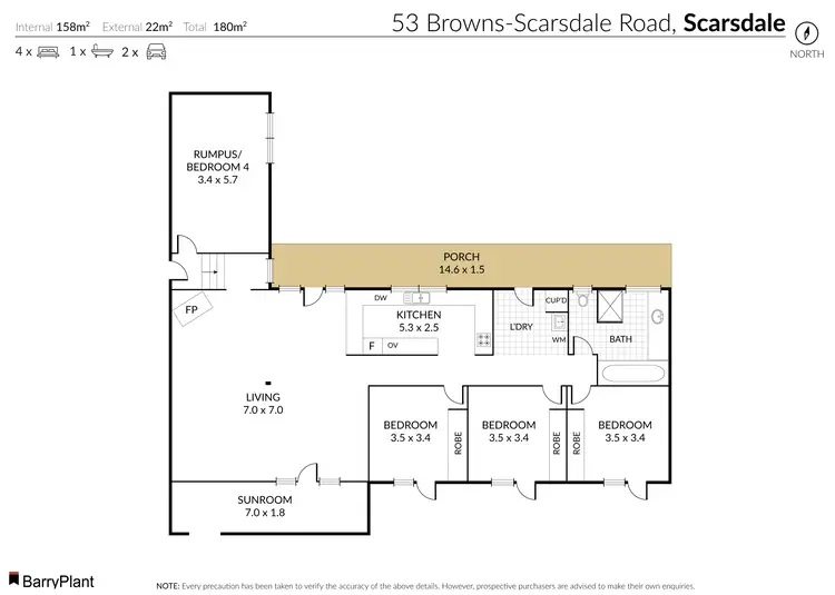 Floorplan of Homely house listing, 53 Browns-Scarsdale Road, Scarsdale VIC 3351