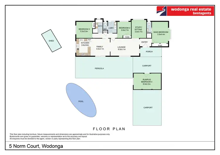Floorplan of Homely house listing, 5 Norm Court, Wodonga VIC 3690