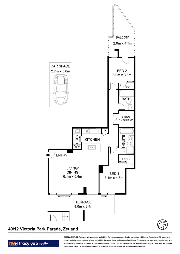 Floorplan of Homely apartment listing, 40/12 Victoria Park Parade, Zetland NSW 2017